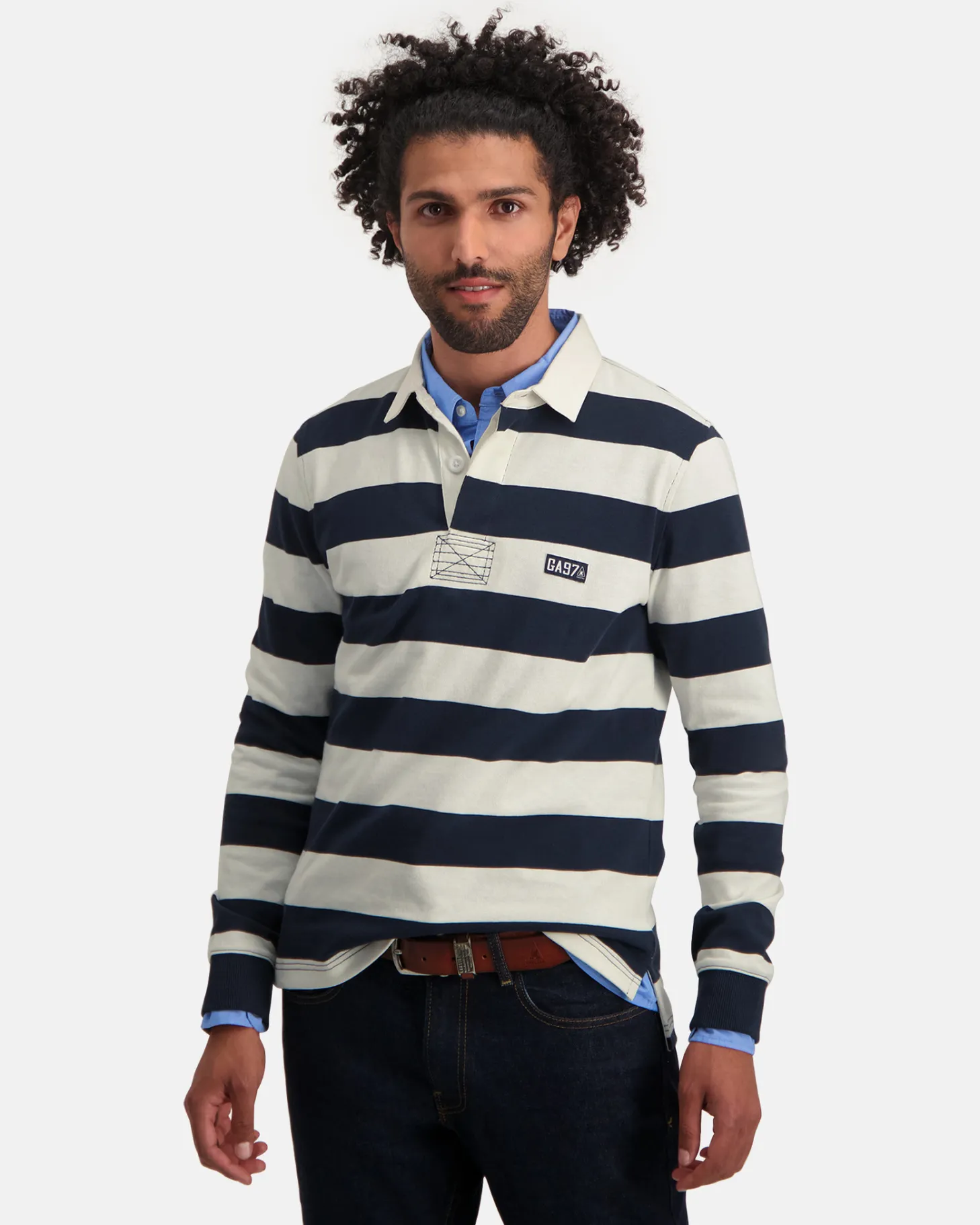 Polo'S En T-Shirts*Gaastra Gestreepte Rugby Shirt Soap